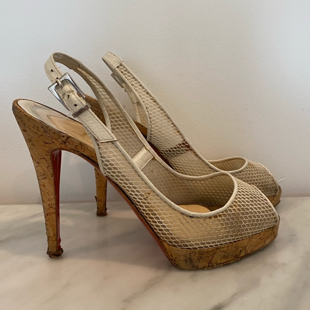 Christian Louboutin Mesh Marchand Slingback 38.5